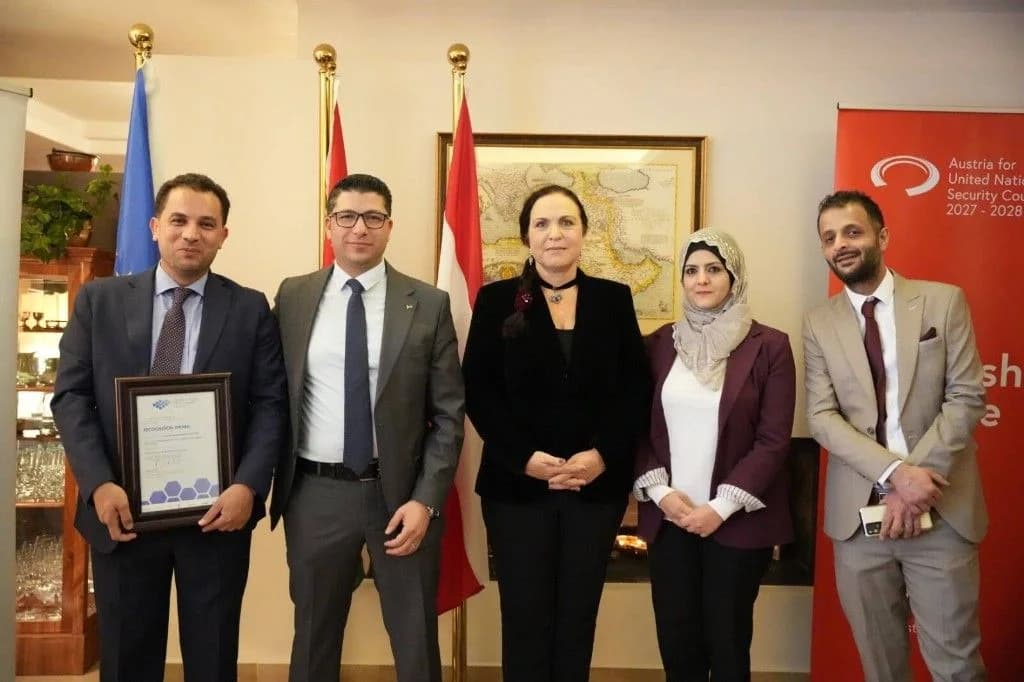 The Insights team with the Austrian Ambassador at the reception honoring the Masarat Project